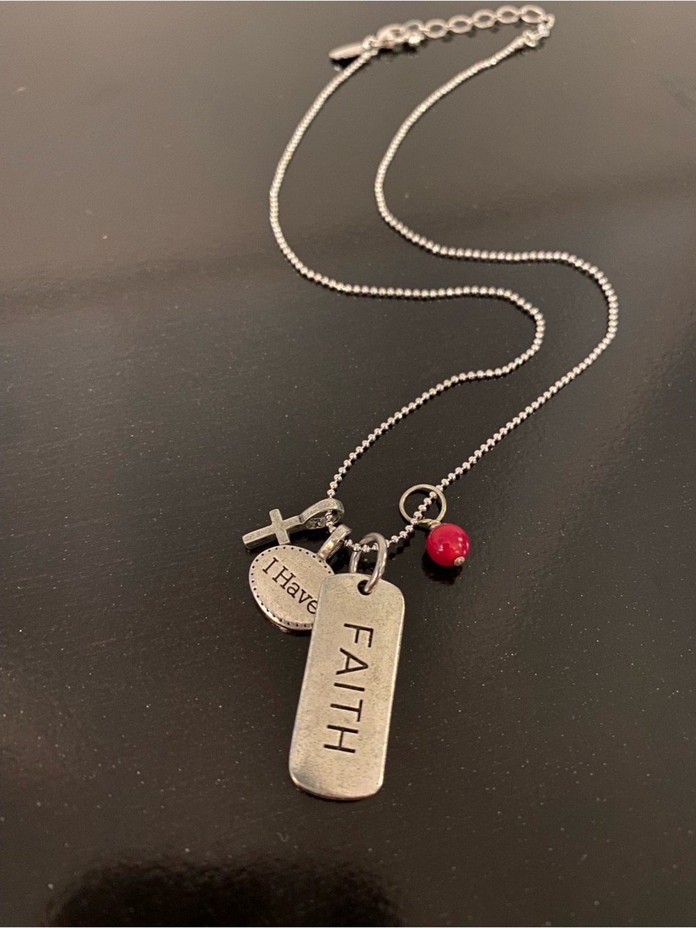 Oragami Owl “I Have Faith” Bead Chain Necklace & 4 Charms